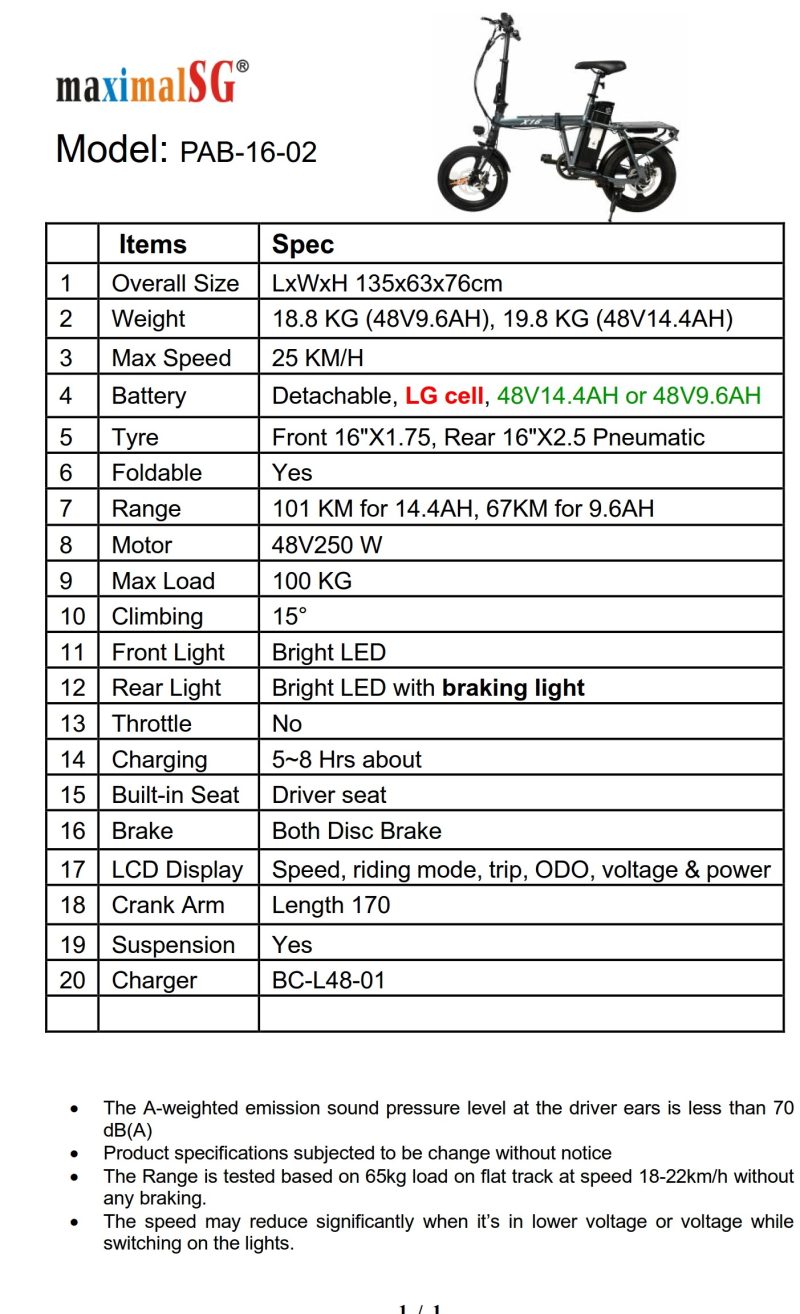 PAB X16 SPEC