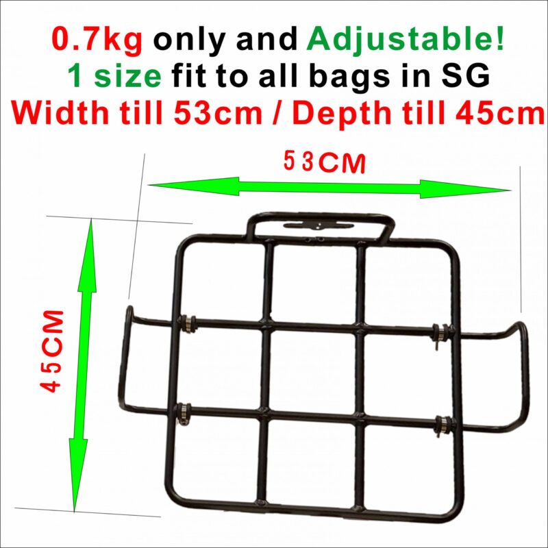 Adjustable delivery rack, 0.7kg only! one rack fits all bags in SG