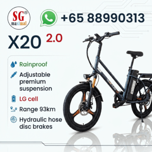 maximalSG X202.0 Electric Bicycle (PAB) | Rainproof | LG Battery | Adjustable Front Suspension Ebike