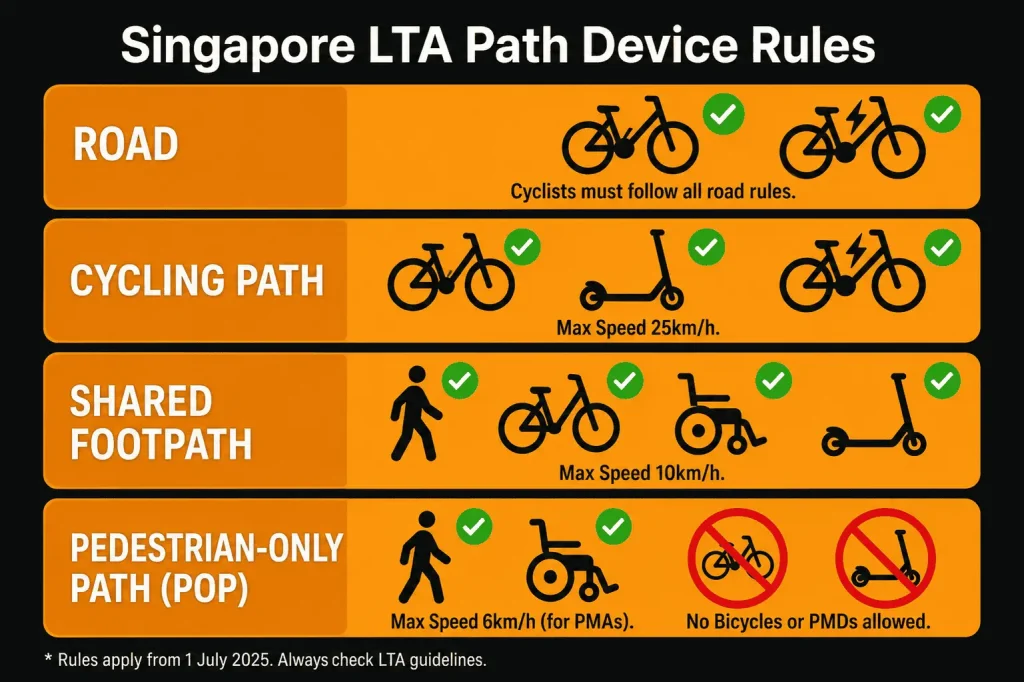e-bike PAB vs e-scooter PMD Singapore
